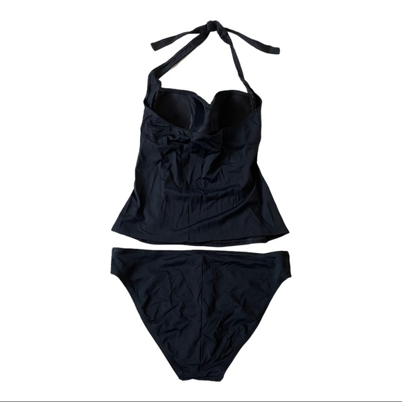 * La Blanca Ruched Tankini Twist Halter Bikini Sz. 8 - Picture 3 of 13